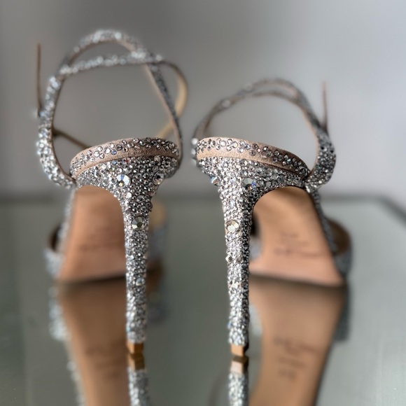 Like new Jimmy CHOO Sacora 100 Sandals with Crystals Sphere Detail 38.5 - Picture 15 of 17